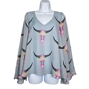 Show Me Your MuMu Longhorn Western Blouse